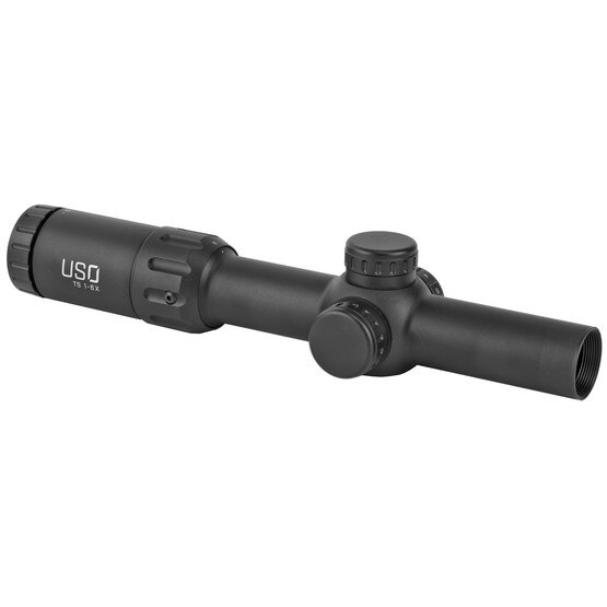 U.S. Optics 1-6x24mm TS-6X SFP Rifle Scope with Crosshair Reticle and 2 MOA Red Dot has a 30mm tube